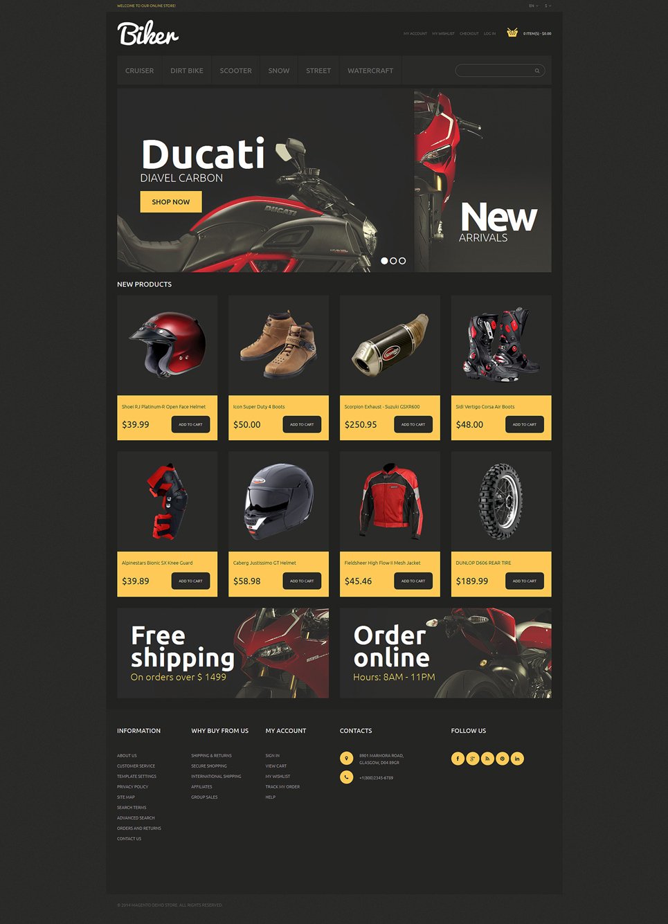Emphasis on Bikers Individuality Magento Theme TMT
