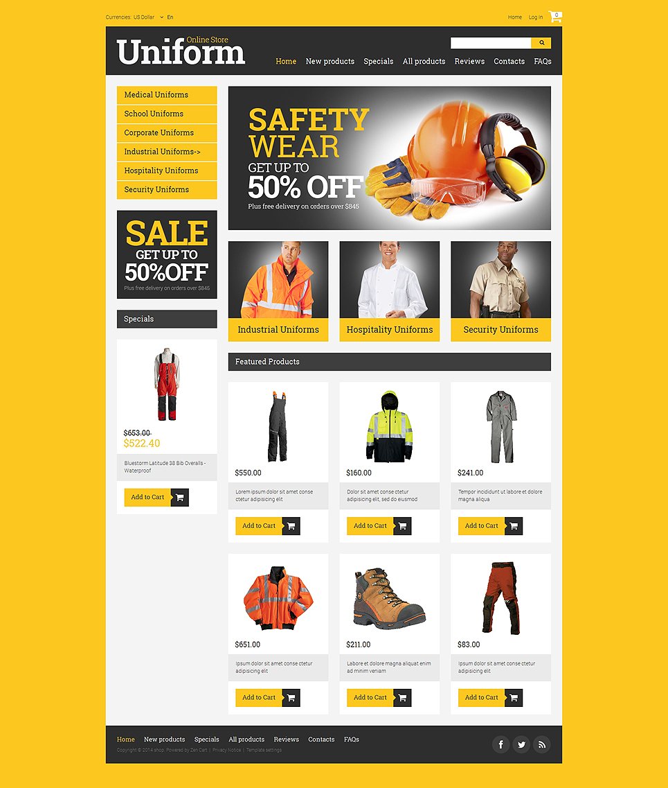 Fire Department ZenCart Template TMT