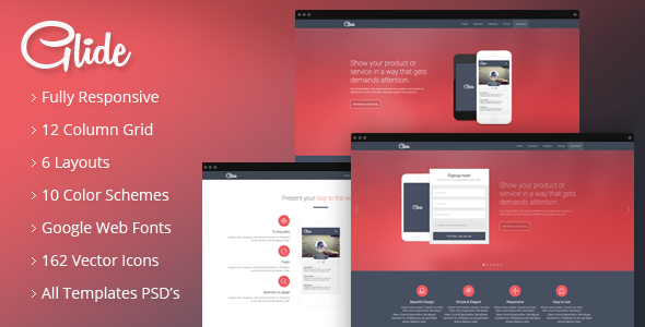 Glide - Responsive App Landing Page
 TFx