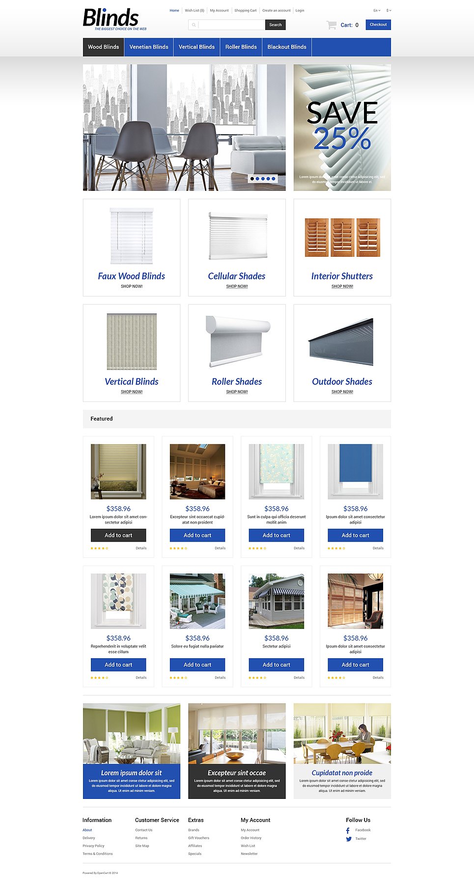 Interior Blinds and Curtains OpenCart Template TMT