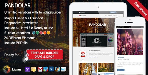 Pandolar - Responsive Email + TemplateBuilder
 TFx