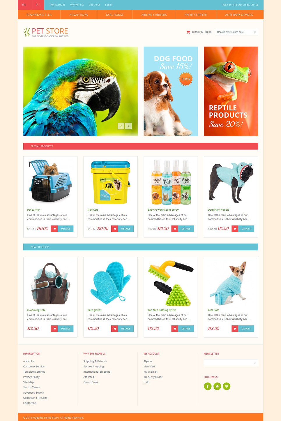 Pet Shop Responsive Magento Theme TMT