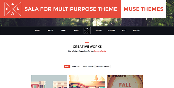 Sala Multipurpose Parallax Portfolio Muse Template
 TFx