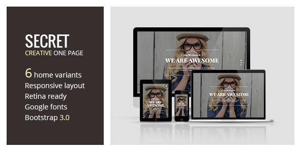 Secret - Creative One Page HTML5 Template
 TFx