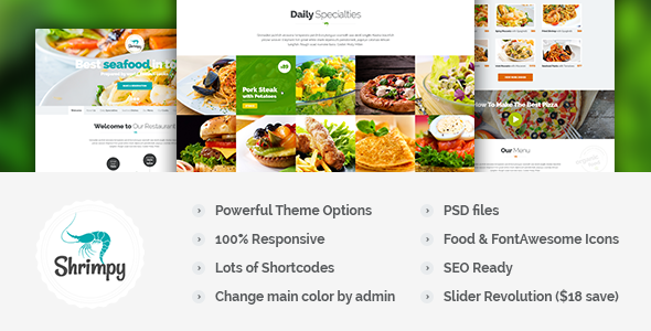 Shrimpy - Responsive Restaurant Wordpress Theme
 TFx