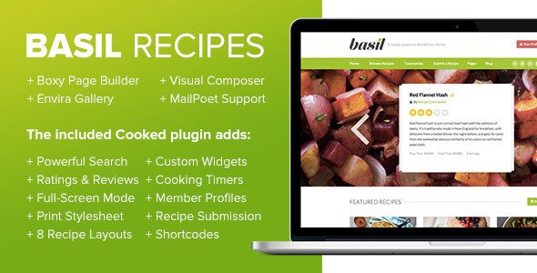 Basil Recipes - A Recipe-Powered WordPress Theme
 TFx