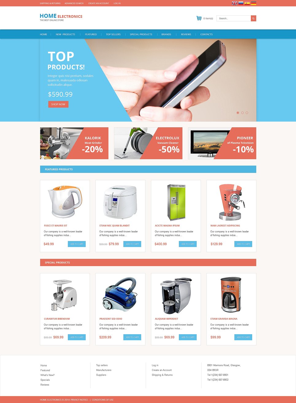 Consumer Electronics OsCommerce Template TMT
