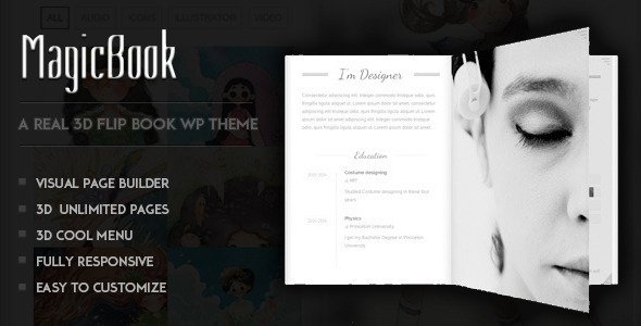 MagicBook - A 3D Flip Book WordPress Theme
 TFx