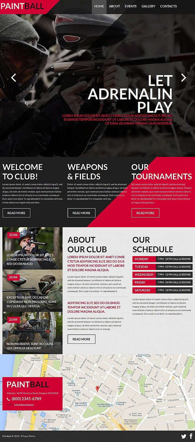 Paintball Moto CMS HTML Template TMT