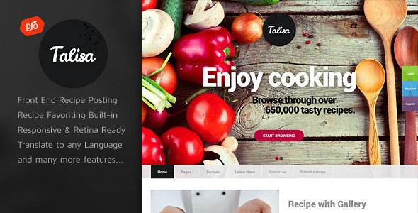 Talisa - Food Recipes Wordpress Theme
 TFx