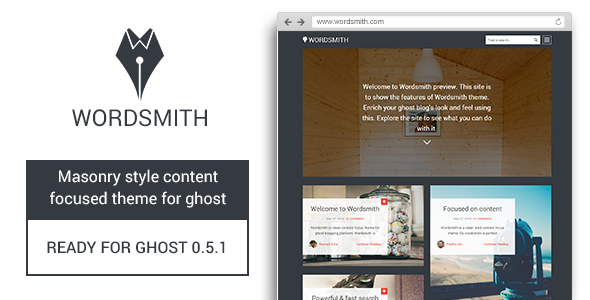 Wordsmith - Masonry Style Ghost Theme
 TFx