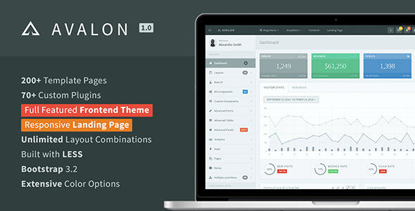 Avalon - Bootstrap Admin + Frontend + Landing
 TFx