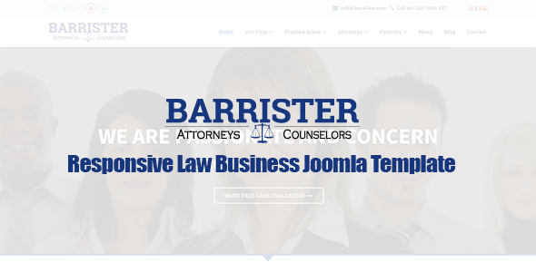Barrister - Responsive Law Business Joomla Template
 TFx