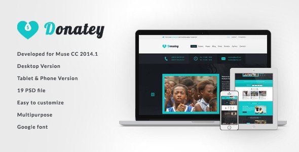 Donatey - Charity and Nonprofit Muse Template
 TFx