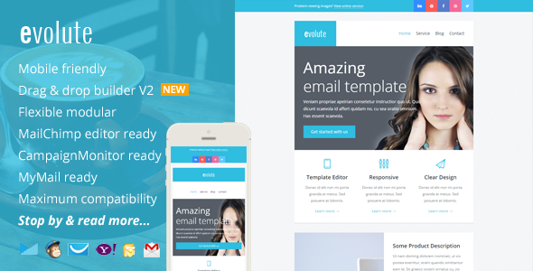 Evolute, Responsive Newslleter + Template Editor
 TFx