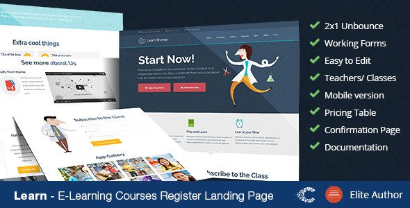 Learn - Unbounce Education Classes Landing Page
 TFx