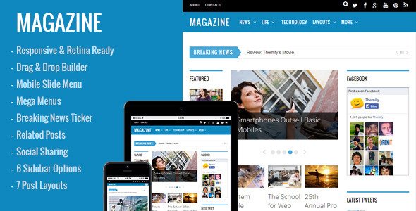 Magazine - Responsive 3-Column WordPress Theme
 TFx
