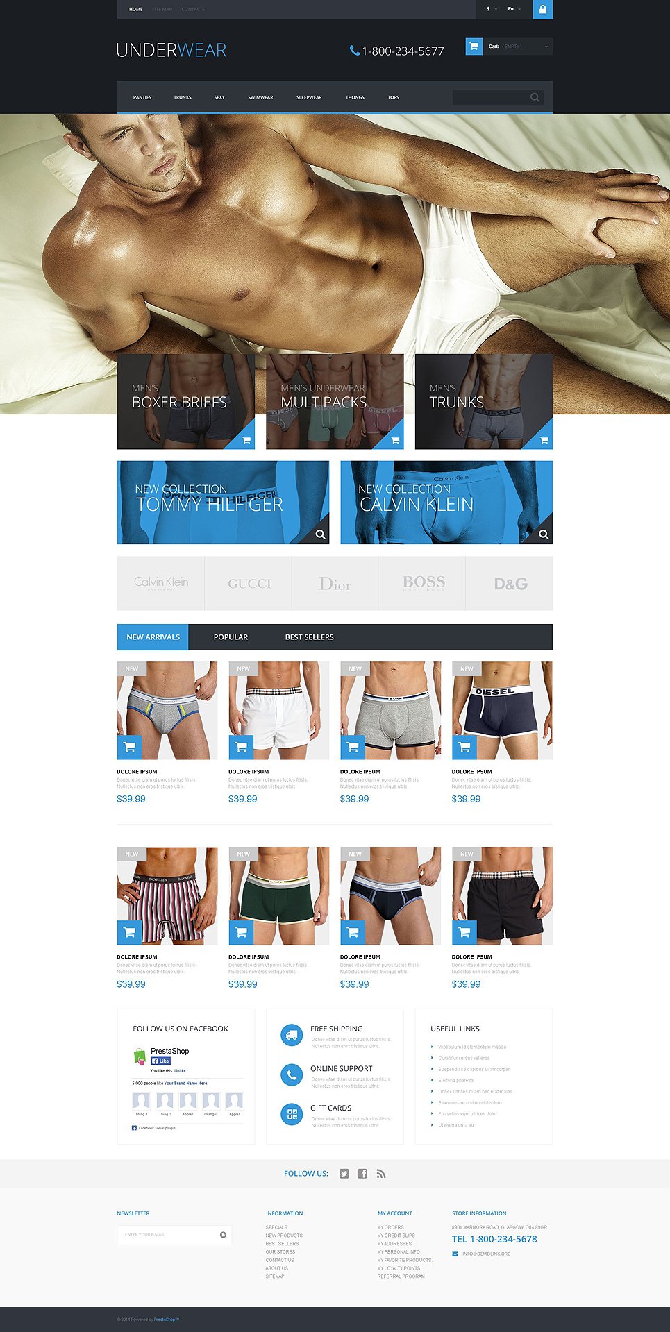 Men's Underwear Responsive PrestaShop Theme TMT