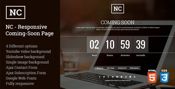 NC - Responsive Coming-Soon Page
 TFx SiteTemplates