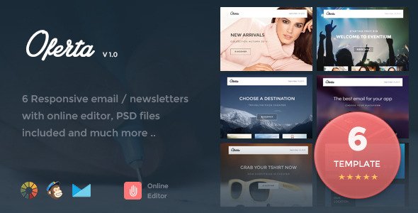 Oferta - 6 Responsive Newsletters + Online Editor
 TFx