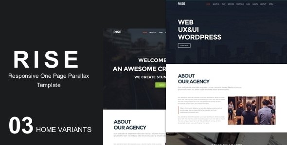 RISE -OnePage Agency Portfolio Template 
 TFx