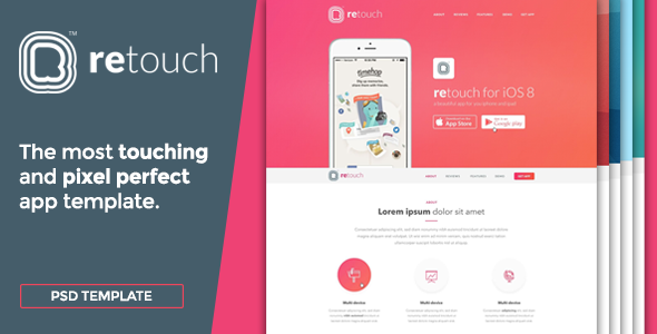 ReTouch - App PSD Template
 TFx PSDTemplates
