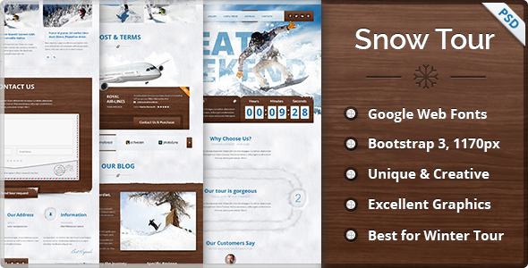 Snow Tour - Responsive Winter Travel Landing Page
 TFx
