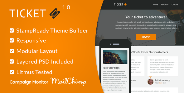 Ticket - Responsive Email Template + StampReady
 TFx