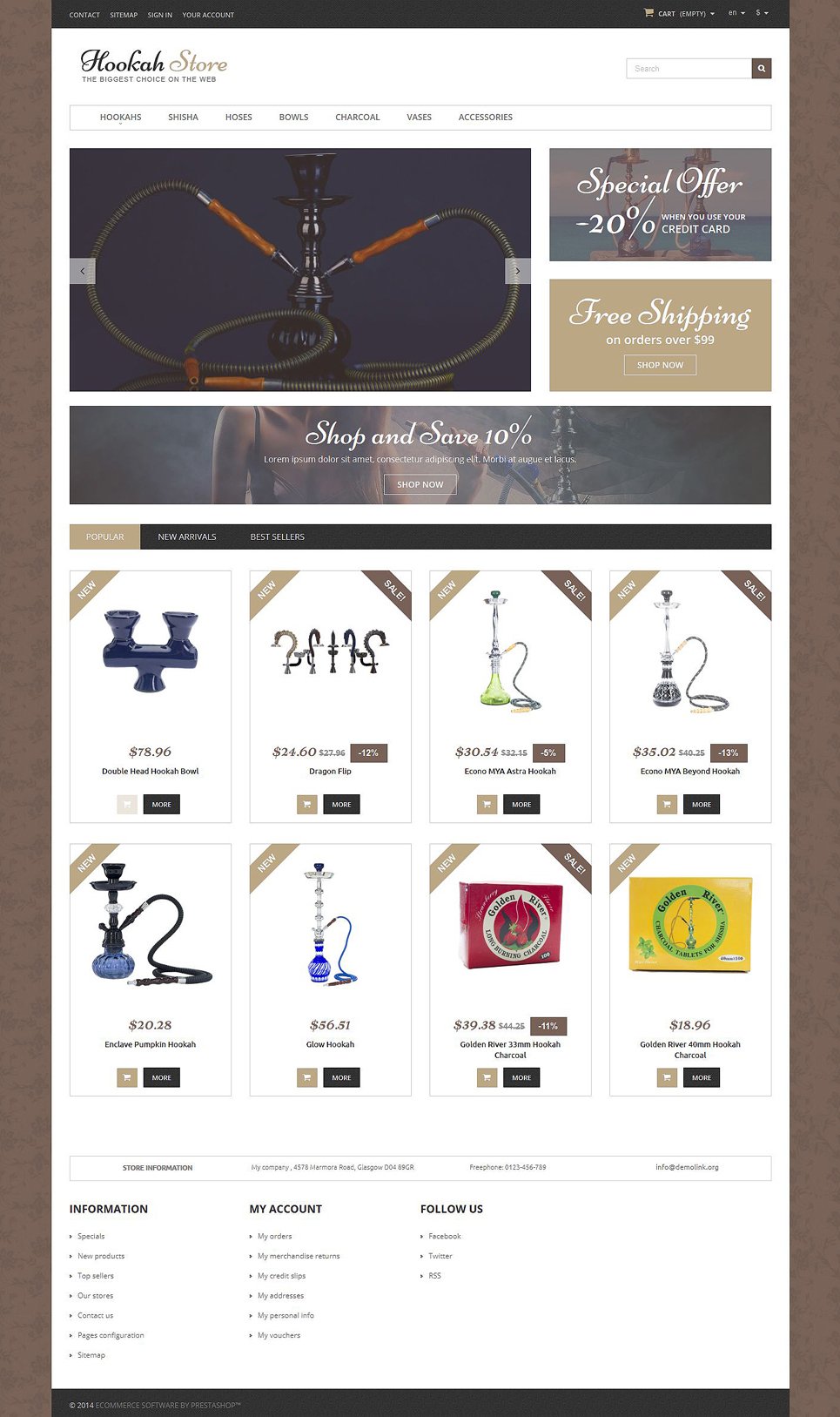 Tobacco Responsive PrestaShop Theme TMT