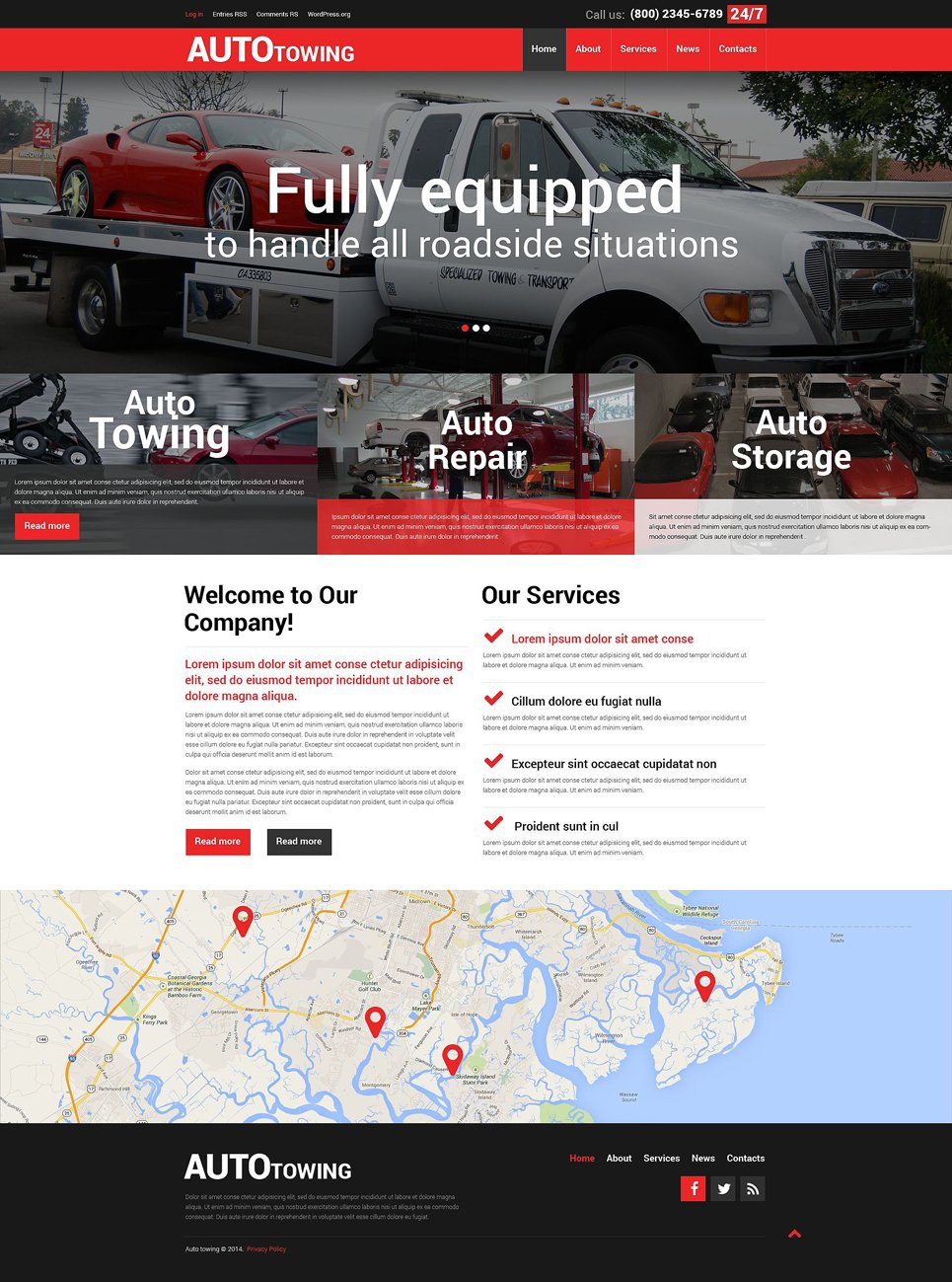 Towing Company WordPress Theme TMT