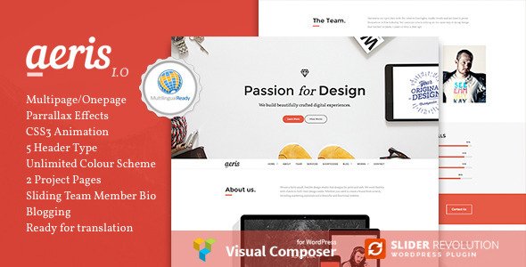 Aeris - Creative Parallax WordPress Theme
 TFx