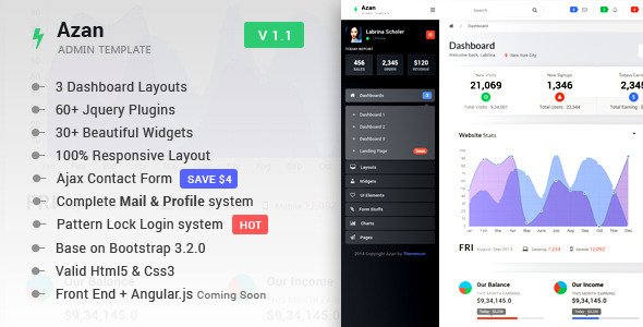 Azan - Bootstrap Responsive Admin Template
 TFx