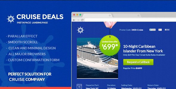 CruiseDeals - Discount Landing Page
 TFx