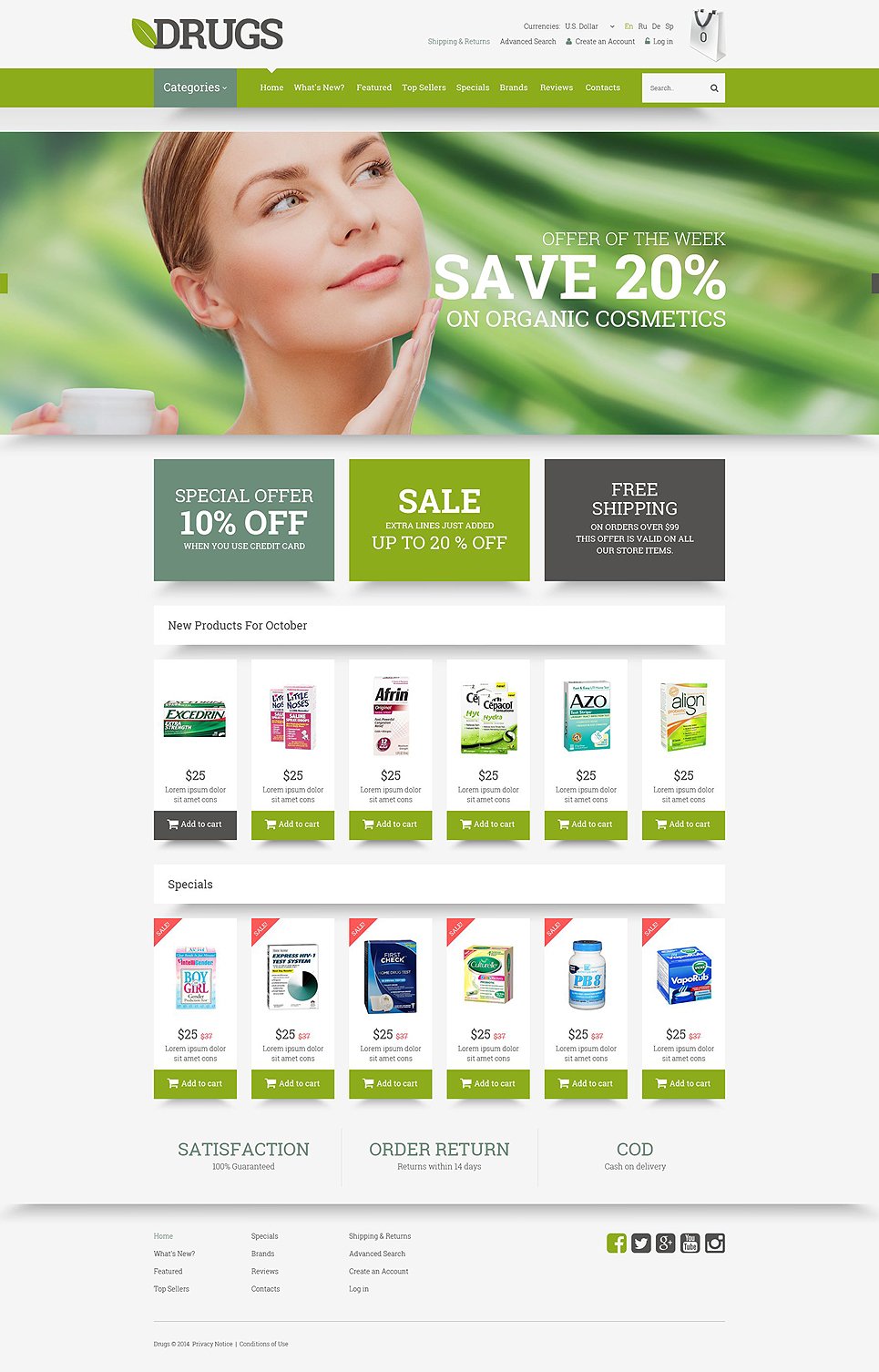 Drugs Store OsCommerce Template TMT