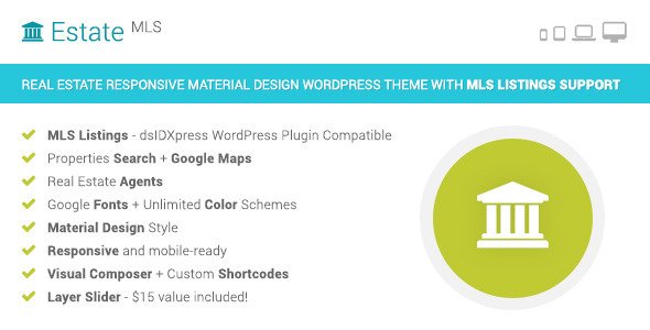 EstateMLS - Material Design Real Estate MLS Theme
 TFx