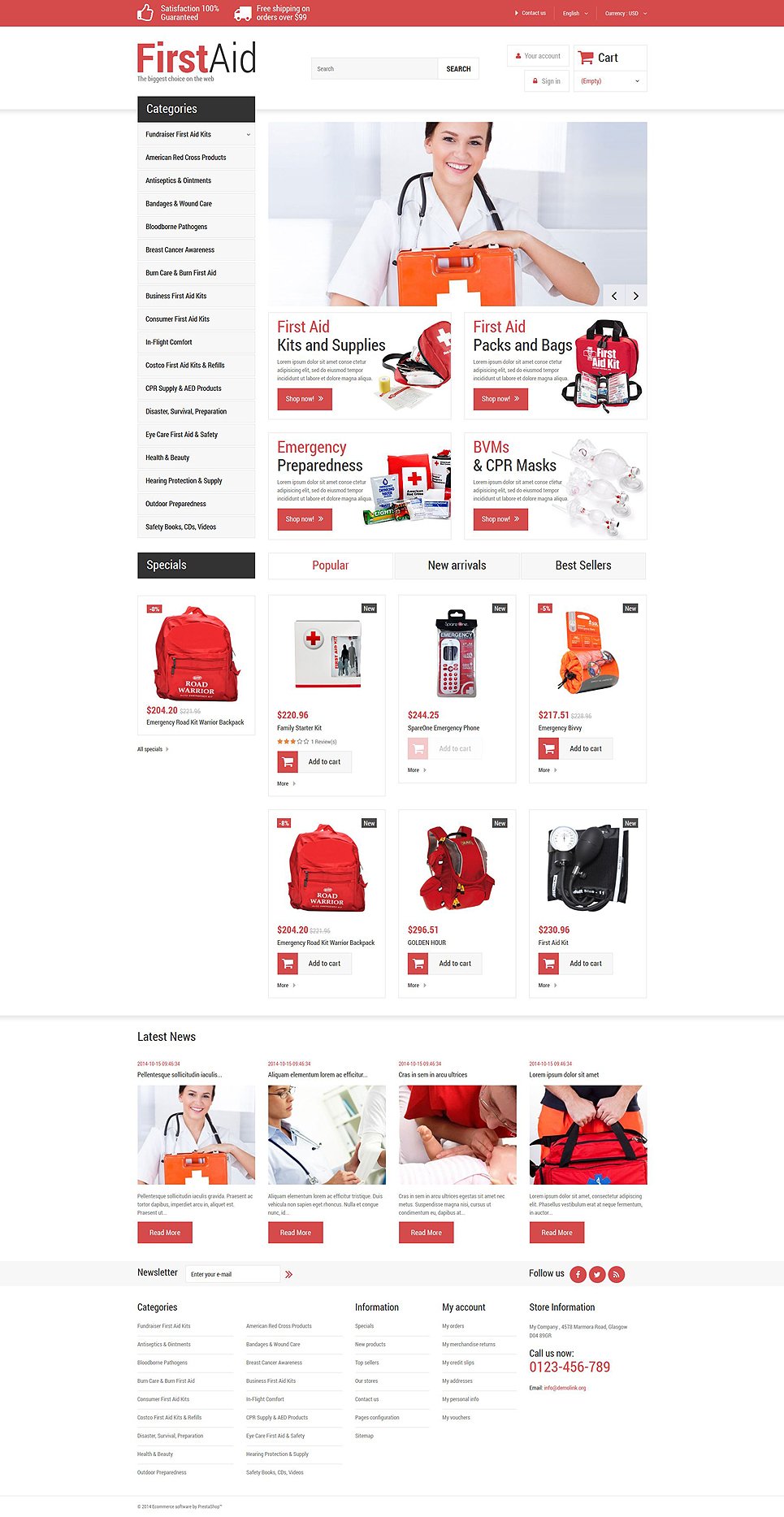 First Aid Store PrestaShop Theme TMT
