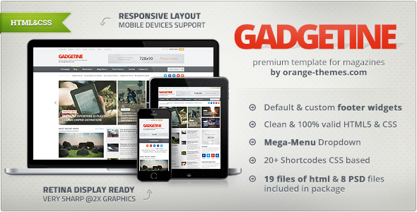 Gadgetine - Responsive News and Magazine HTML
 TFx