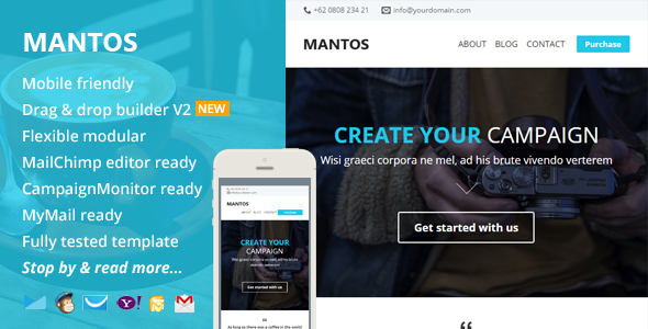Mantos, Responsive Email with Template Editor
 TFx