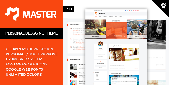 Master - Personal Blog Theme
 TFx PSDTemplates