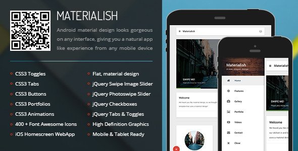 Materialish | Mobile & Tablet Responsive Template
 TFx