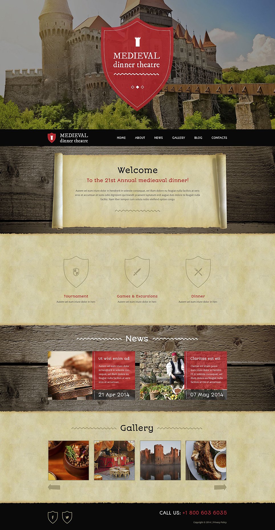 Medieval Dinner Theater WordPress Theme TMT