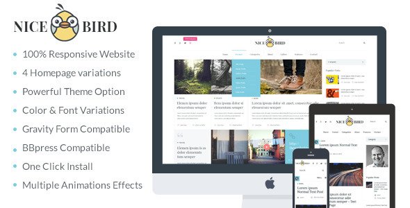 NiceBird | Blog and Newspaper Wordpress Theme
 TFx