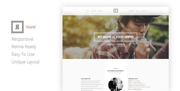 RIVAL One Page Vcard Template
 TFx SiteTemplates