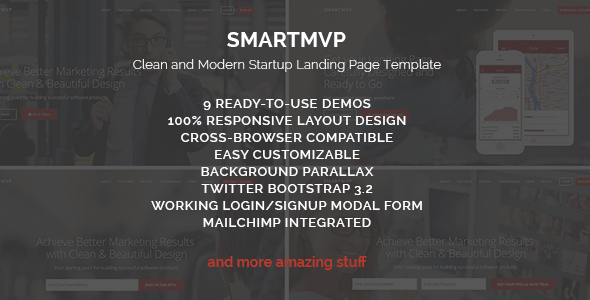 SmartMvp - Startup Landing Page Template
 TFx