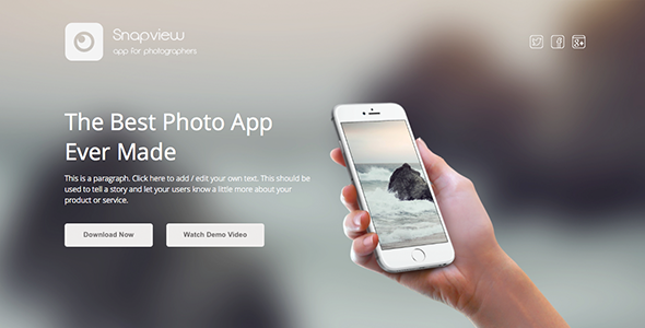 Snapview - Instapage Mobile App Landing Template
 TFx