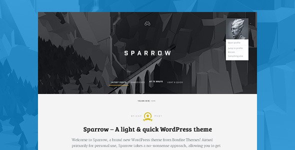 Sparrow: A Light & Quick WordPress Theme
 TFx