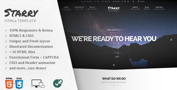 Starry - Creative & Easy Responsive HTML5 Template
 TFx
