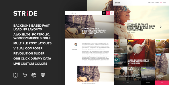 Stride - BackBone QuickLoad Grid Magazine Theme
 TFx