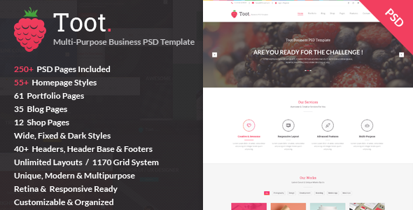 Toot – Multi-purpose Business PSD Template
 TFx