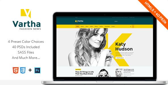 Vartha - HTML5 Magazine Template
 TFx SiteTemplates